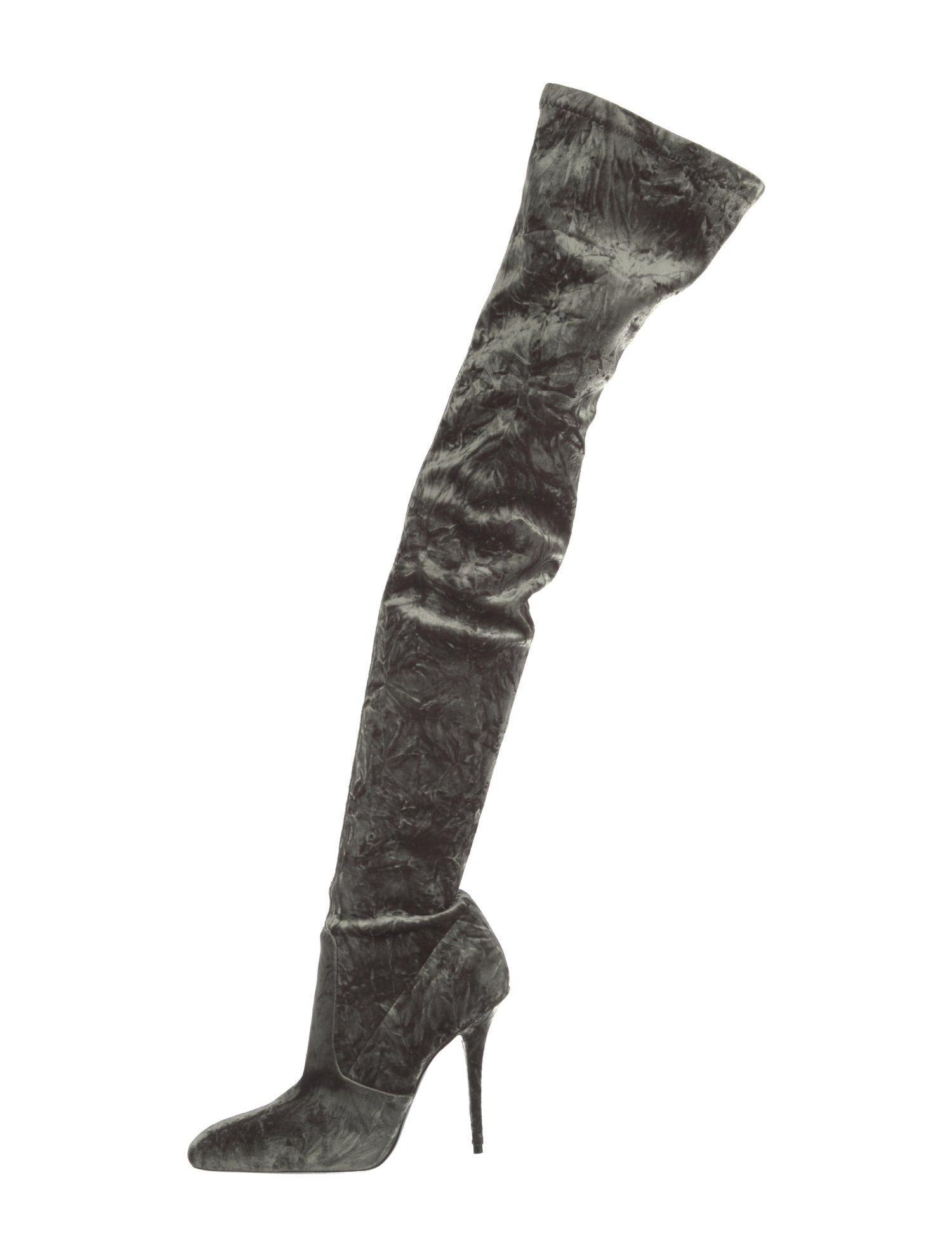 Saint Laurent Velvet Printed Boots