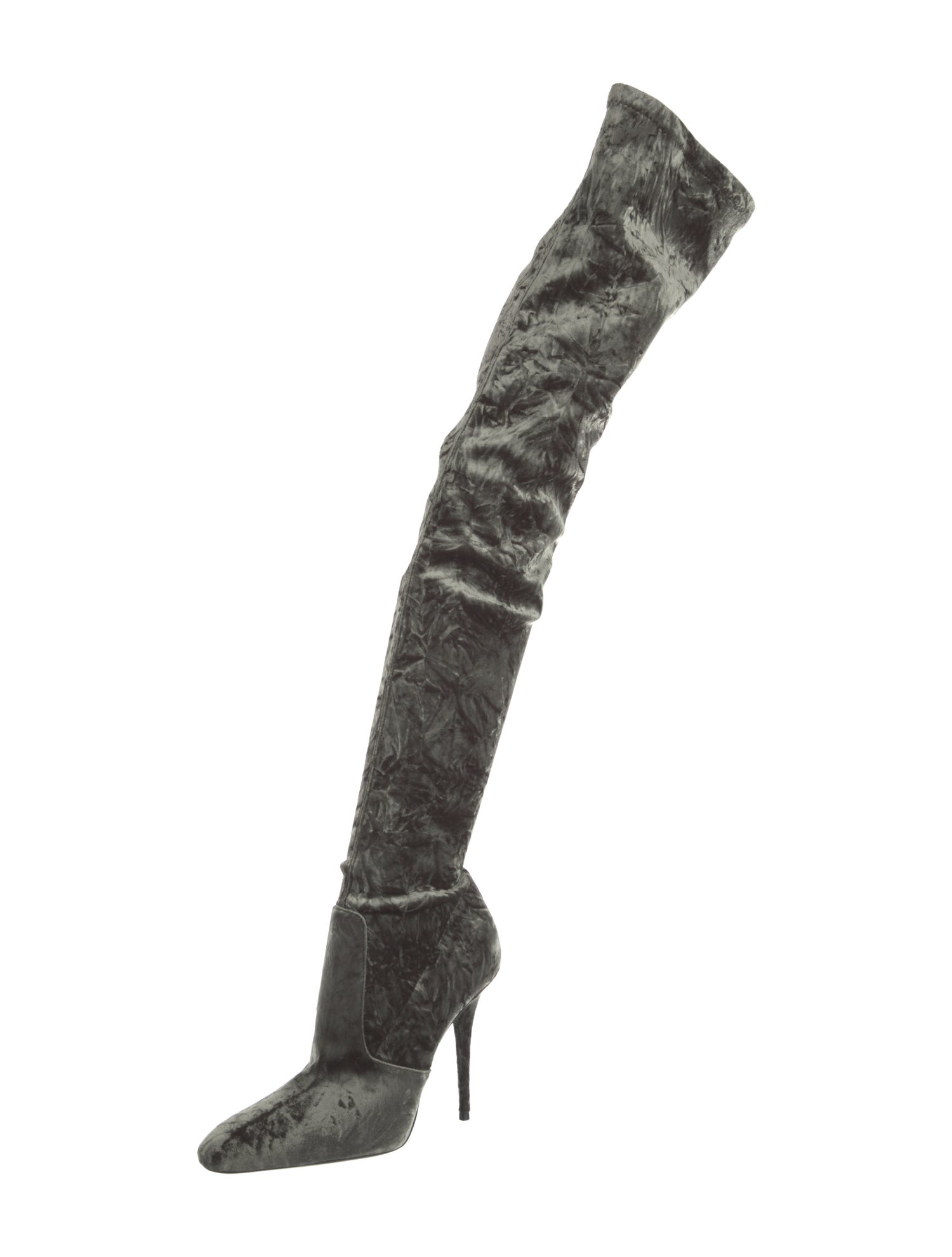 Saint Laurent Velvet Printed Boots