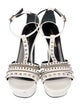 Saint Laurent Leather Printed T-Strap Sandals