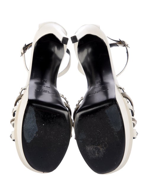 Saint Laurent Leather Printed T-Strap Sandals