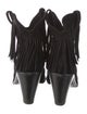 Saint Laurent Suede Fringe Trim Accent Western Boots