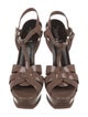 Saint Laurent Patent Leather T-Strap Sandals