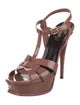 Saint Laurent Patent Leather T-Strap Sandals