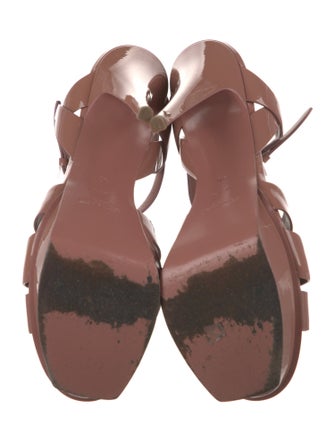 Saint Laurent Patent Leather T-Strap Sandals