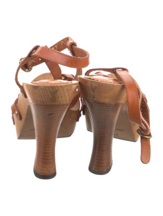 Saint Laurent Leather T-Strap Sandals