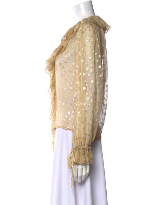 Saint Laurent Silk V-Neck Blouse