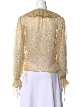 Saint Laurent Silk V-Neck Blouse