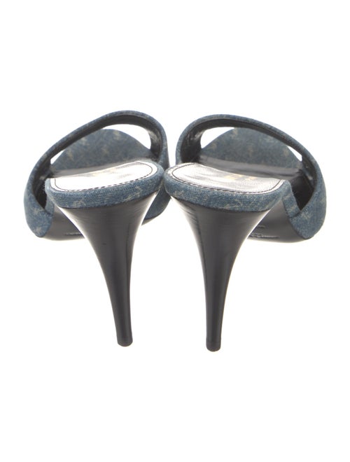 Saint Laurent Denim Animal Print Slides