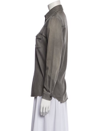 Saint Laurent Long Sleeve Button-Up Top