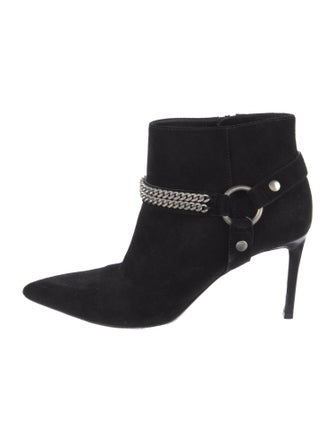 Saint Laurent Suede Chain-Link Accents Boots