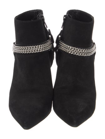 Saint Laurent Suede Chain-Link Accents Boots