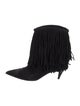 Saint Laurent Suede Fringe Trim Accent Boots