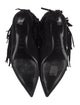 Saint Laurent Suede Fringe Trim Accent Boots