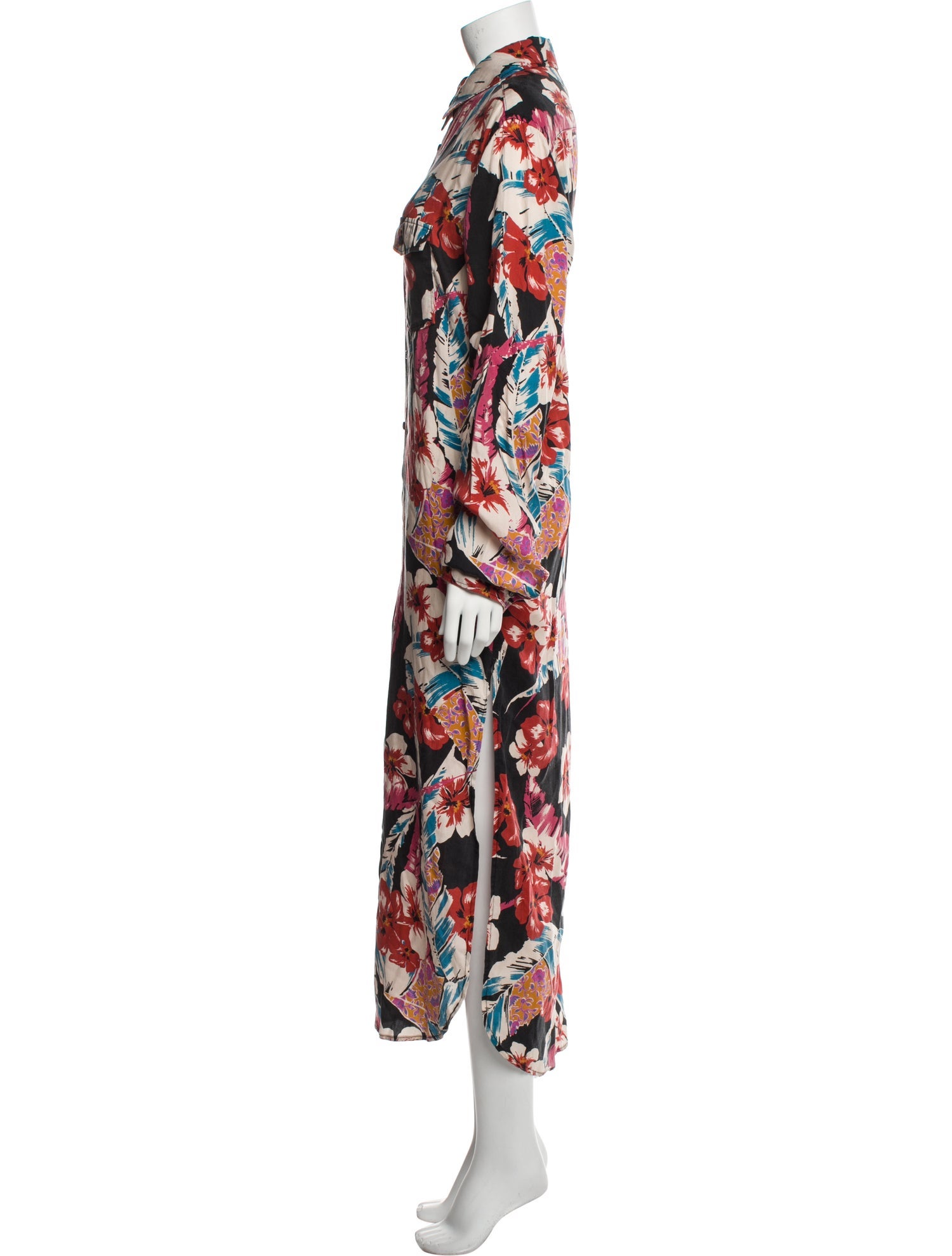 Saint Laurent Floral Print Long Dress