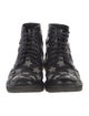 Saint Laurent Leather Studded Accents Combat Boots