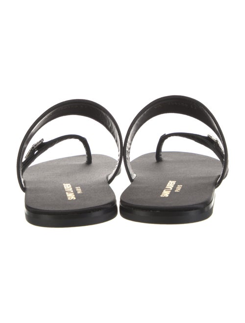 Saint Laurent Satin Crystal Embellishments Slides