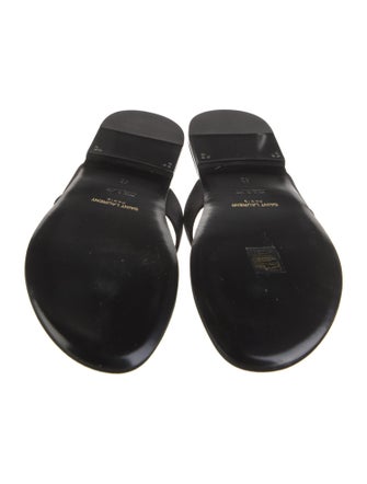 Saint Laurent Satin Crystal Embellishments Slides