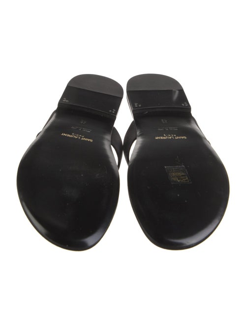 Saint Laurent Satin Crystal Embellishments Slides