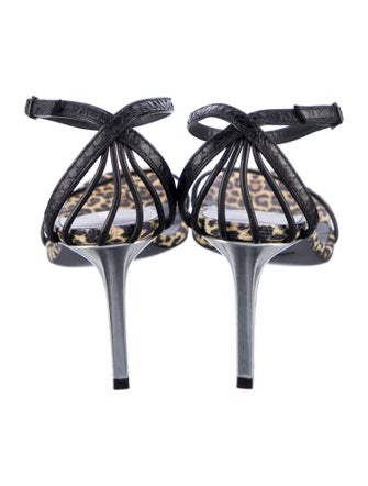 Saint Laurent Leather Animal Print Sandals