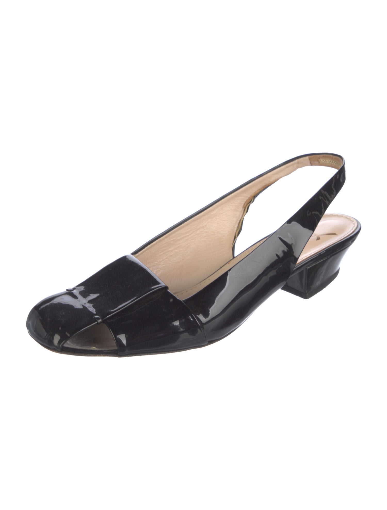 Saint Laurent Patent Leather Slingback Pumps