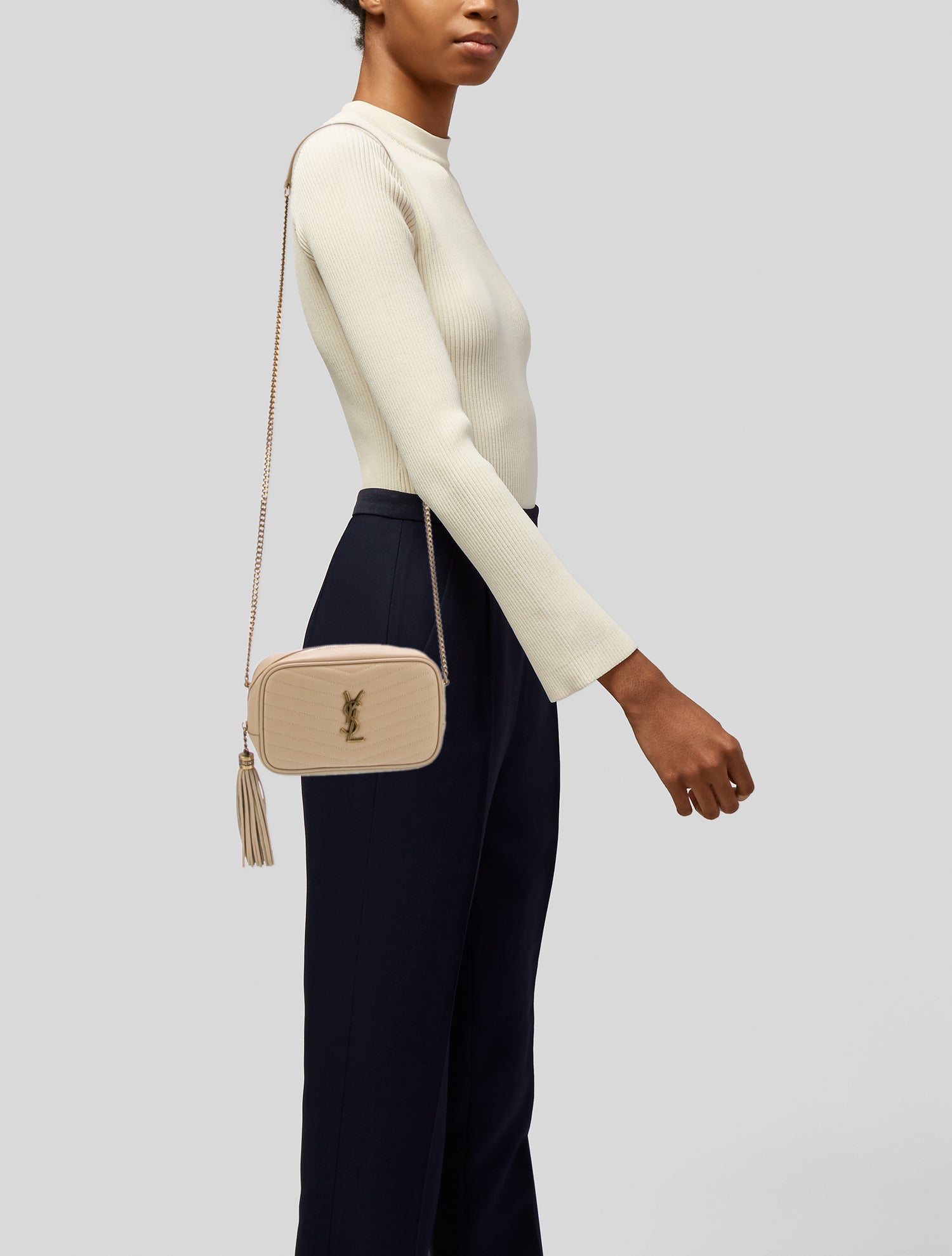 Saint Laurent Chevron Lou Camera Mini