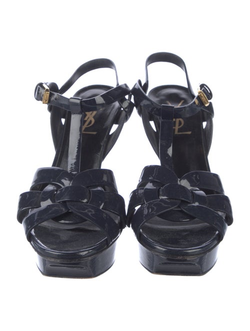 Saint Laurent Patent Leather T-Strap Sandals
