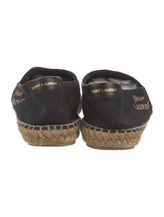 Saint Laurent Canvas Embroidered Accent Espadrilles