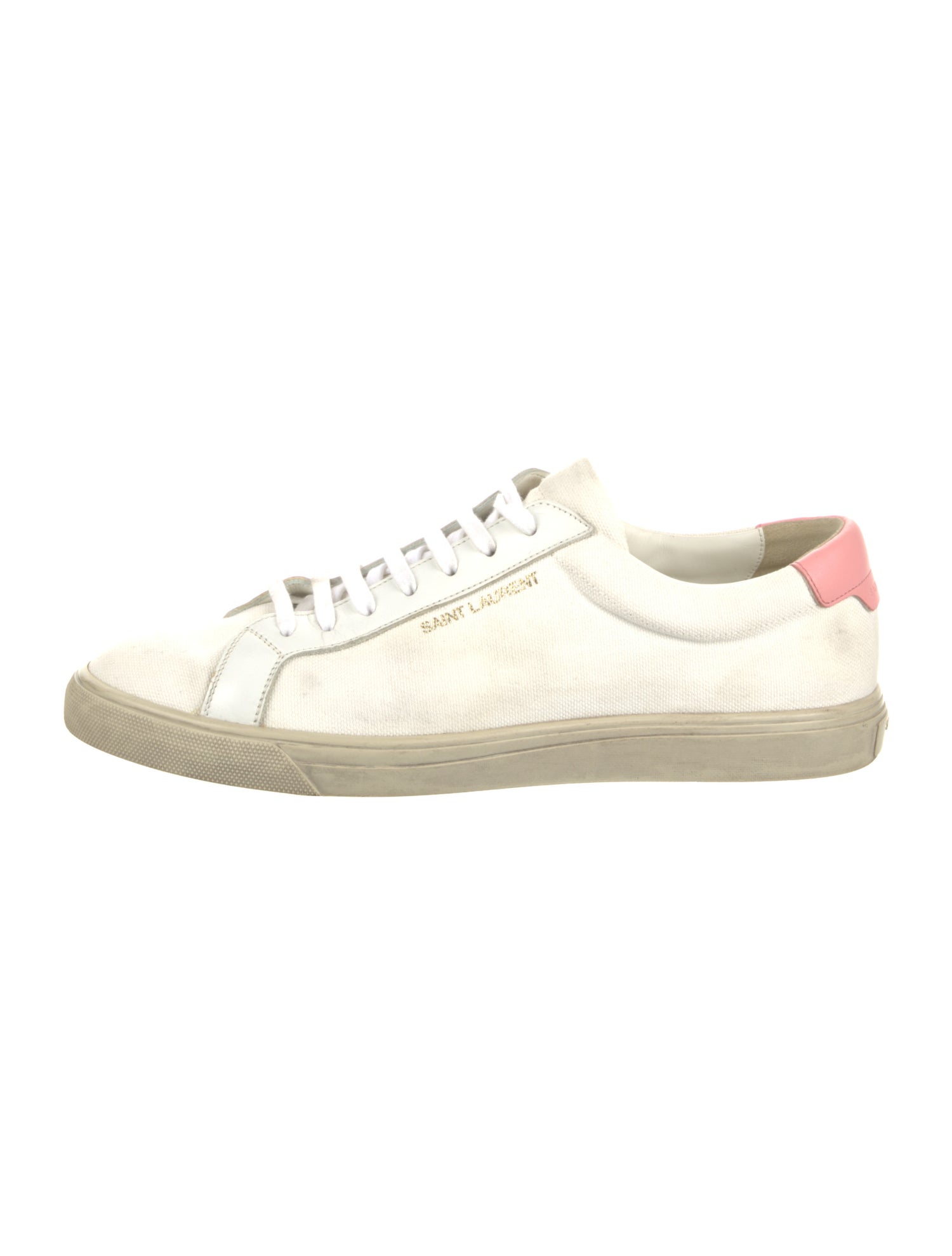 Saint Laurent Canvas Leather Trim Embellishment Sneakers