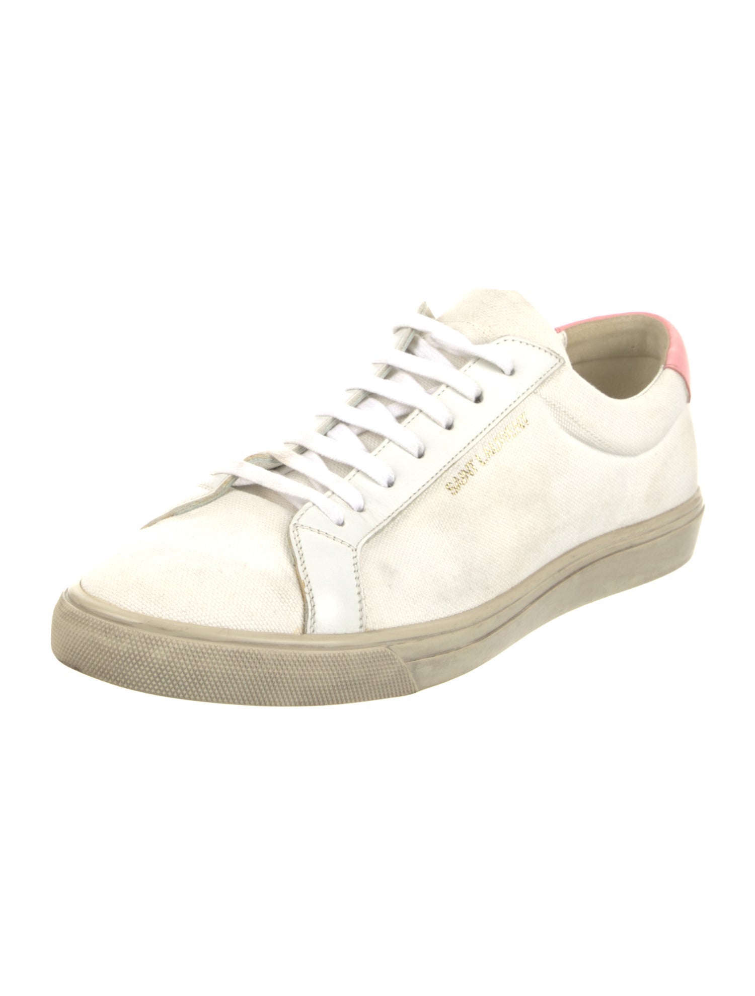 Saint Laurent Canvas Leather Trim Embellishment Sneakers