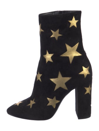 Saint Laurent Suede Printed Boots