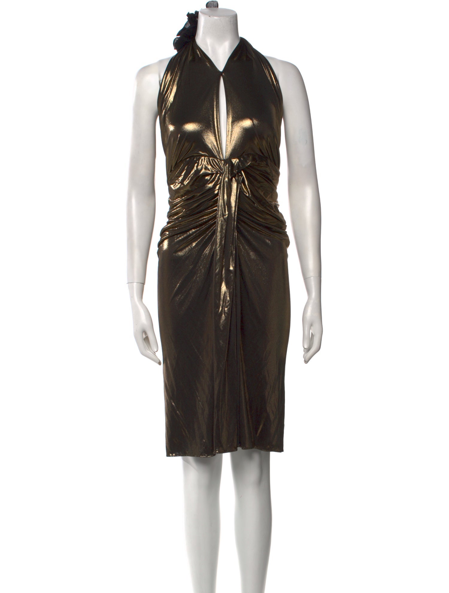 Saint Laurent V-Neck Midi Length Dress