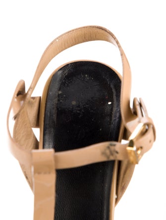 Saint Laurent Patent Leather T-Strap Sandals