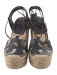 Saint Laurent Leather Floral Print Espadrilles