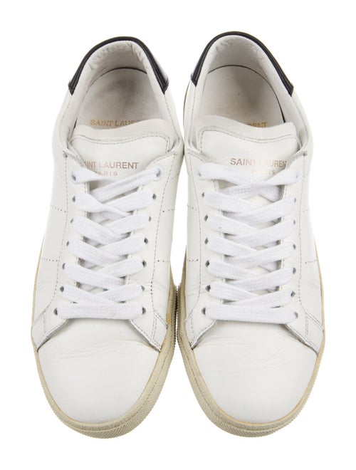 Saint Laurent Leather Colorblock Pattern Sneakers