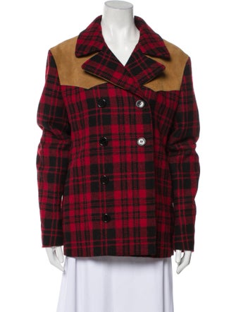 Saint Laurent Wool Plaid Print Jacket