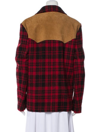 Saint Laurent Wool Plaid Print Jacket