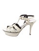 Saint Laurent Patent Leather Printed T-Strap Sandals