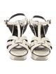 Saint Laurent Patent Leather Printed T-Strap Sandals