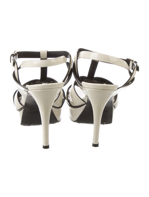 Saint Laurent Patent Leather Printed T-Strap Sandals