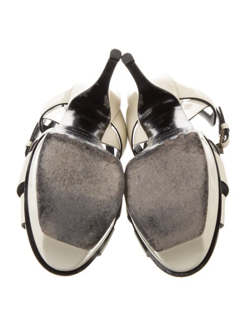 Saint Laurent Patent Leather Printed T-Strap Sandals