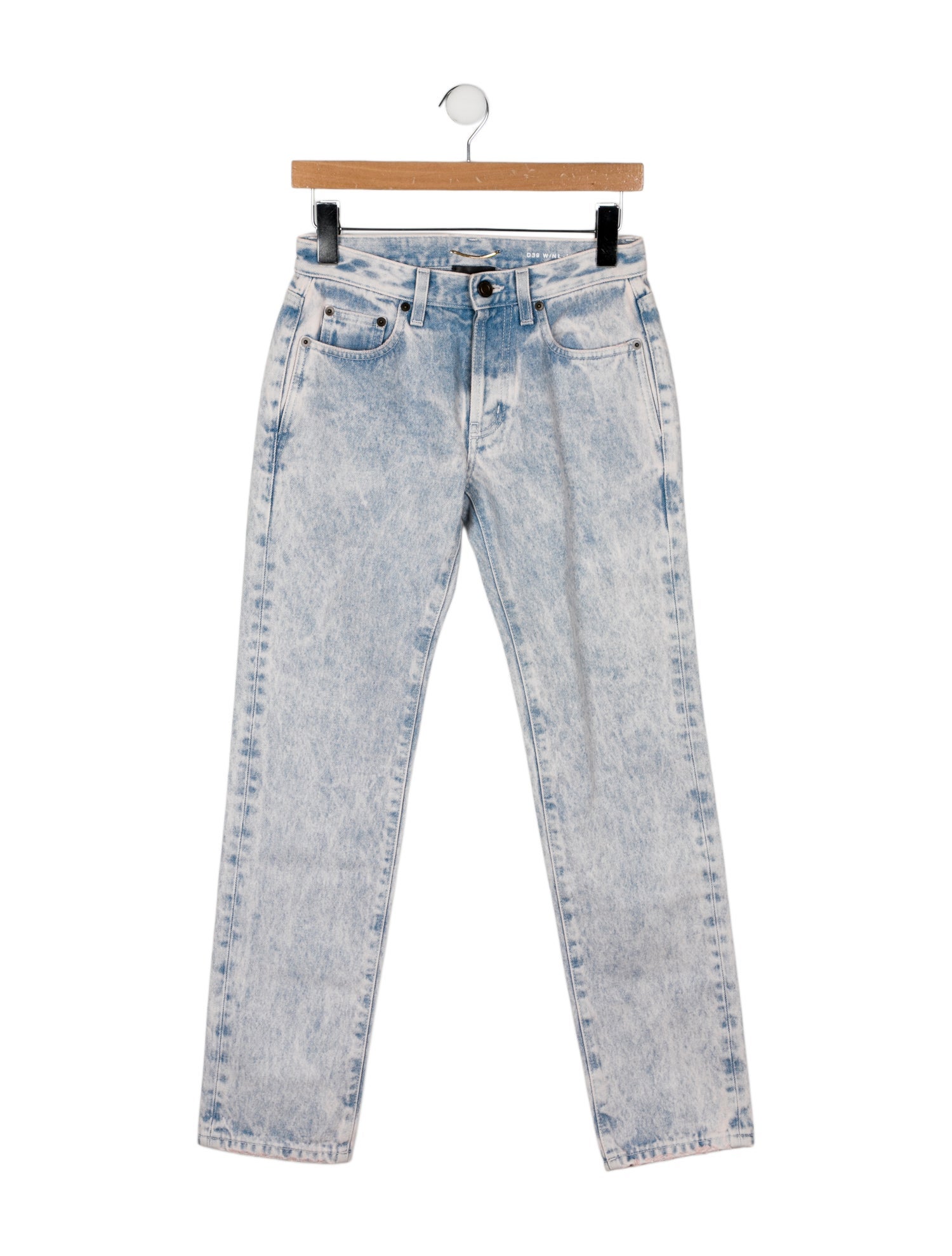 Saint Laurent Mid-Rise Straight Leg Jeans