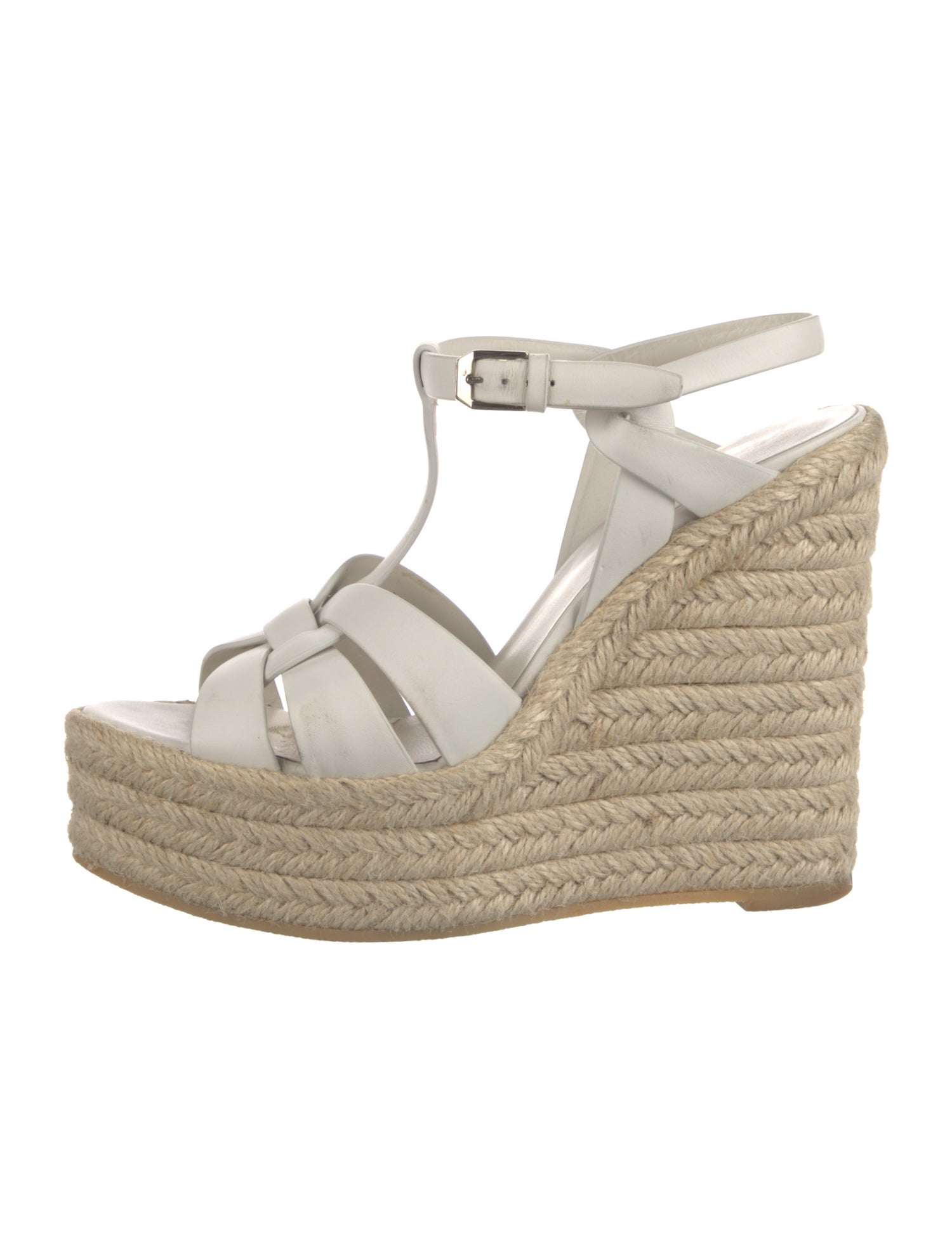 Saint Laurent Leather Floral Print Espadrilles