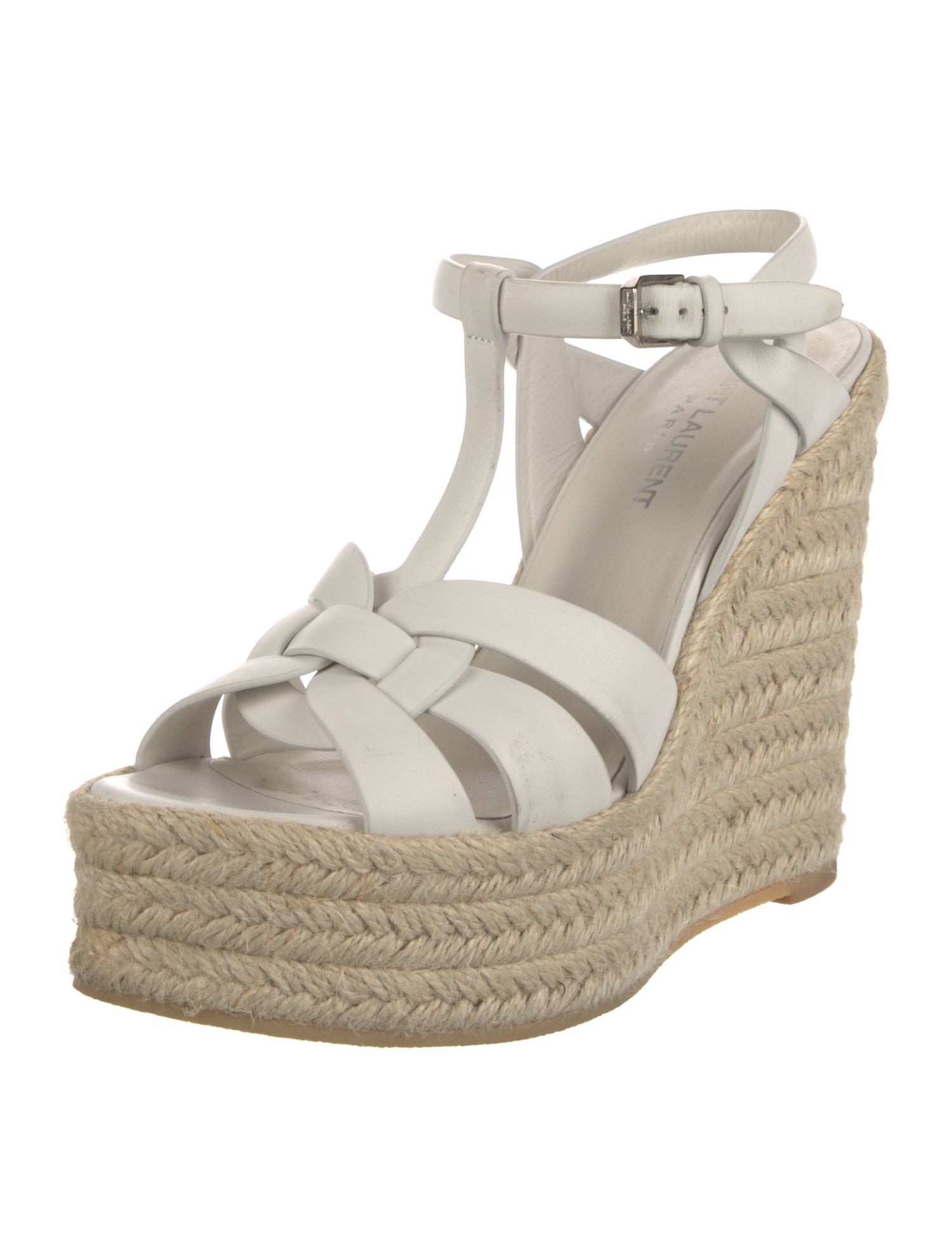 Saint Laurent Leather Floral Print Espadrilles