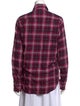 Saint Laurent Plaid Print Long Sleeve Button-Up Top