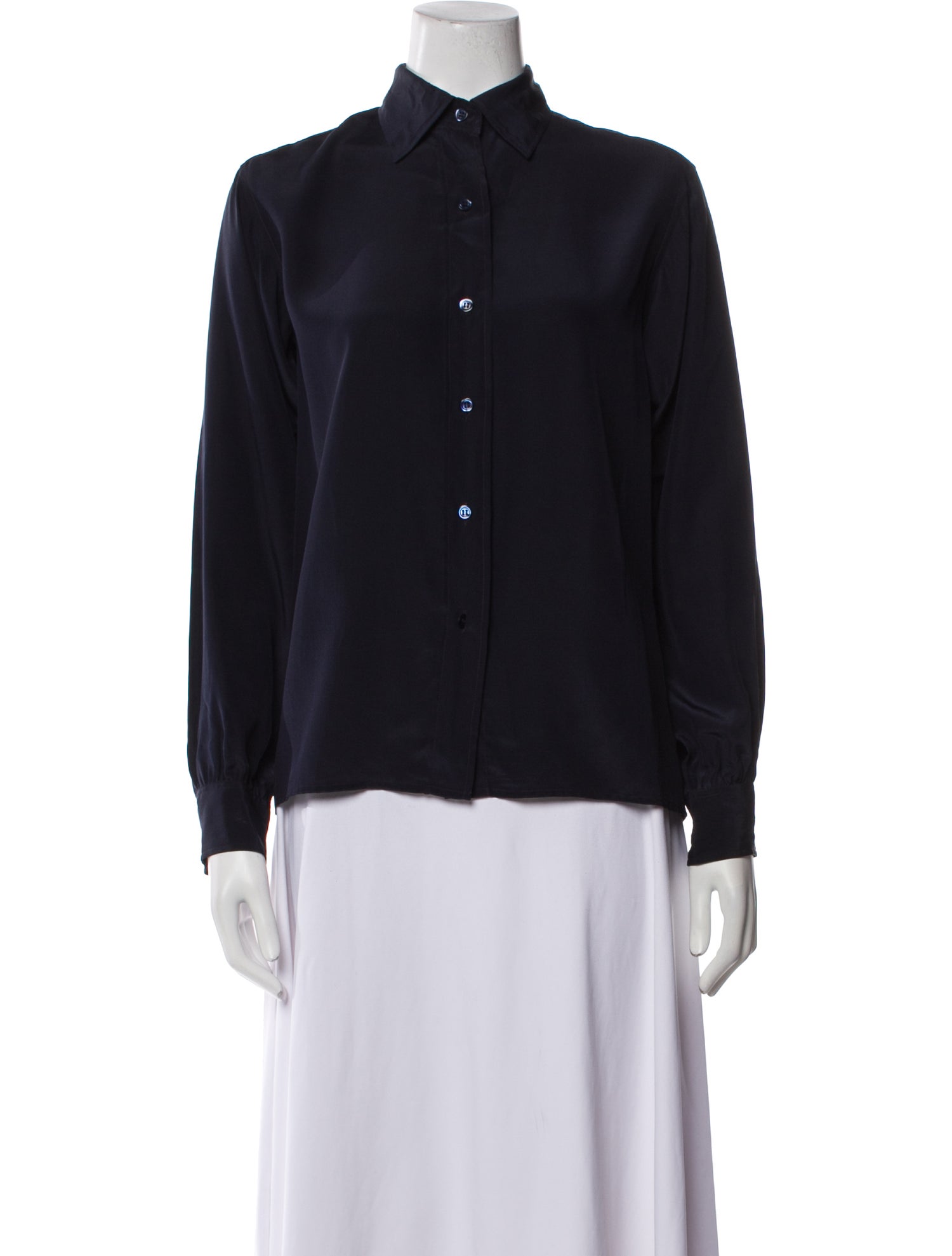 Yves Saint Laurent Rive Gauche Vintage Late 1980's - Early 1990's Button-Up Top