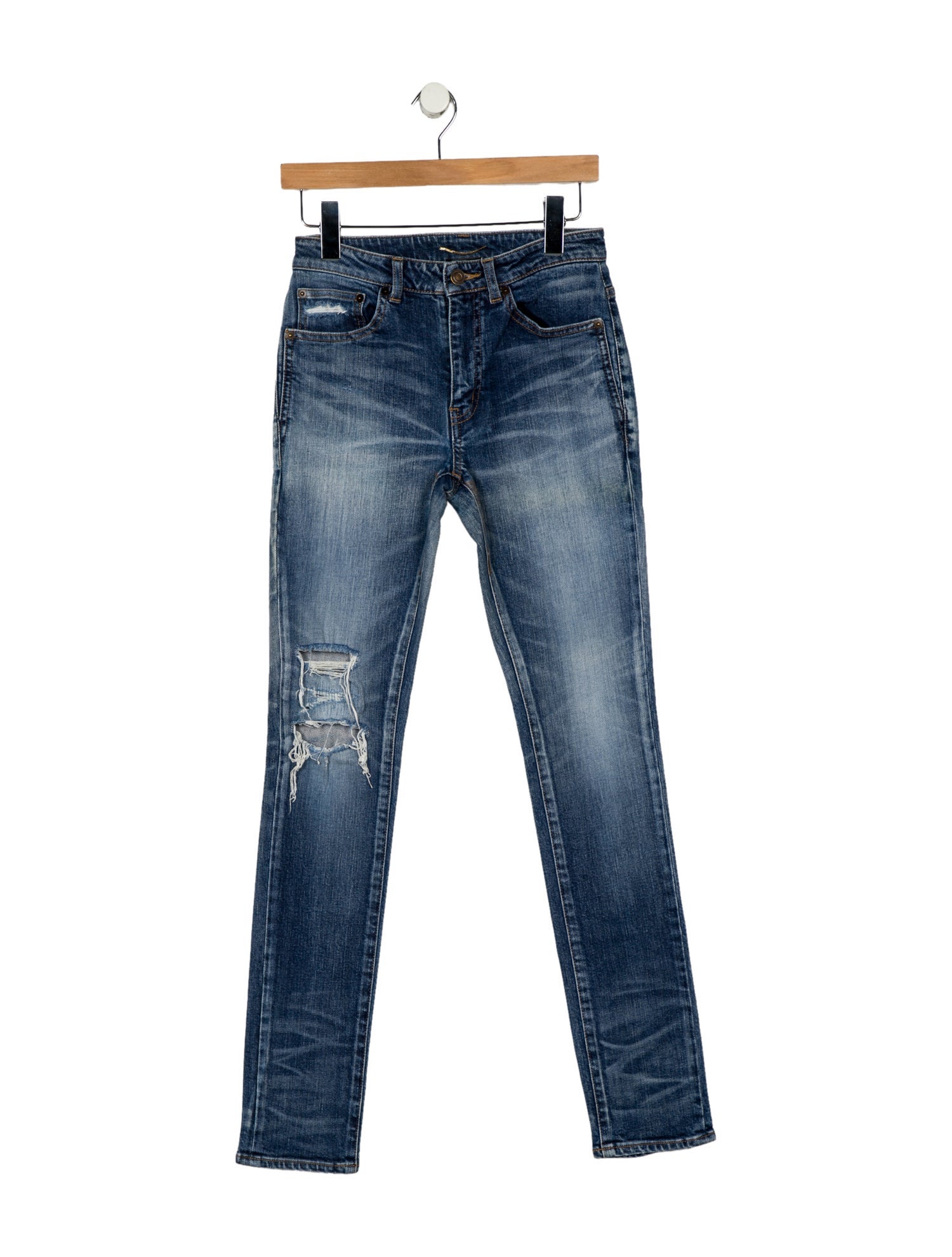 Saint Laurent Mid-Rise Skinny Leg Jeans