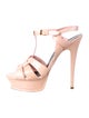 Saint Laurent Patent Leather T-Strap Sandals