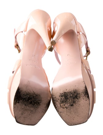 Saint Laurent Patent Leather T-Strap Sandals