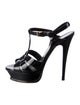 Yves Saint Laurent Patent Leather T-Strap Sandals