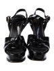 Yves Saint Laurent Patent Leather T-Strap Sandals